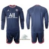 Officiële Voetbalshirt + Korte Broek Paris Saint-Germain Thuis 2021-22 Lange Mouw - Kids